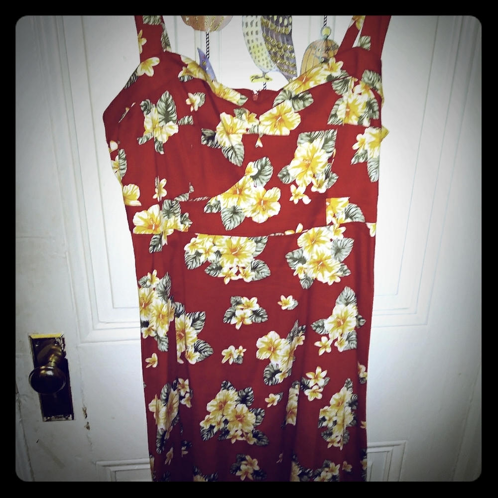 Floral print pin up dress
